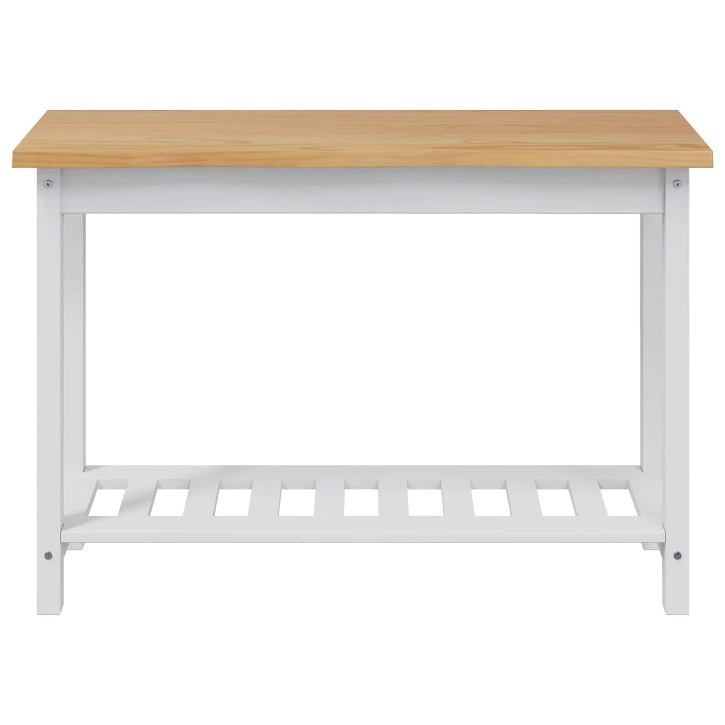 Console Table EKAI White 112 x 35 x 76 cm Solid Pine Wood