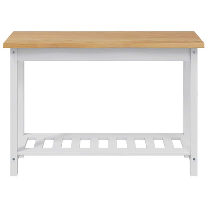 Console Table EKAI White 112 x 35 x 76 cm Solid Pine Wood