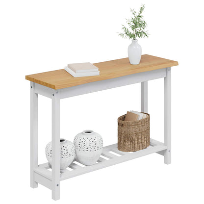 Console Table EKAI White 112 x 35 x 76 cm Solid Pine Wood