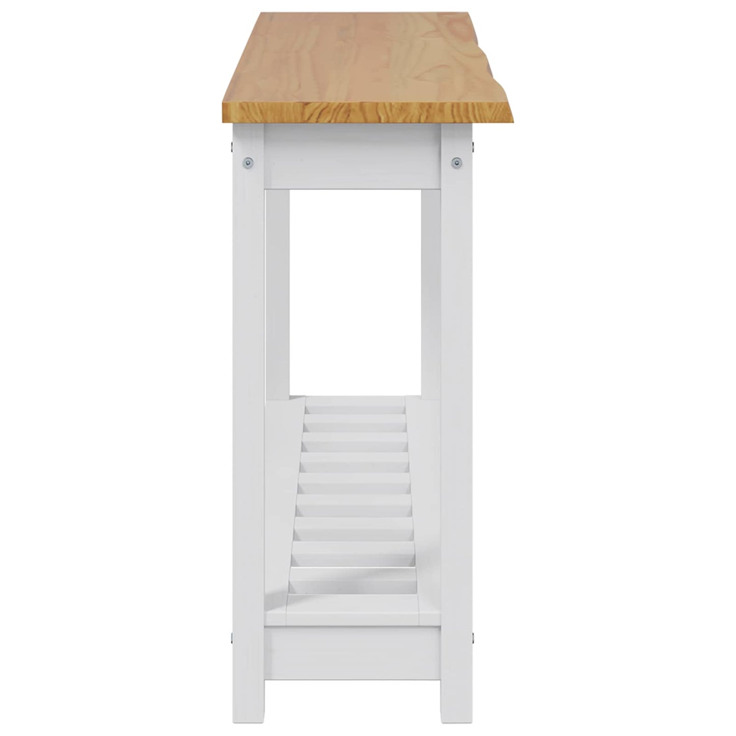Console Table EKAI White 112 x 35 x 76 cm Solid Pine Wood