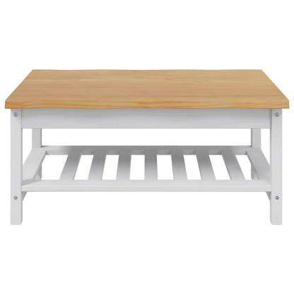 Coffee Table EKAI White 100 x 60 x 45.5 cm Solid Pine Wood