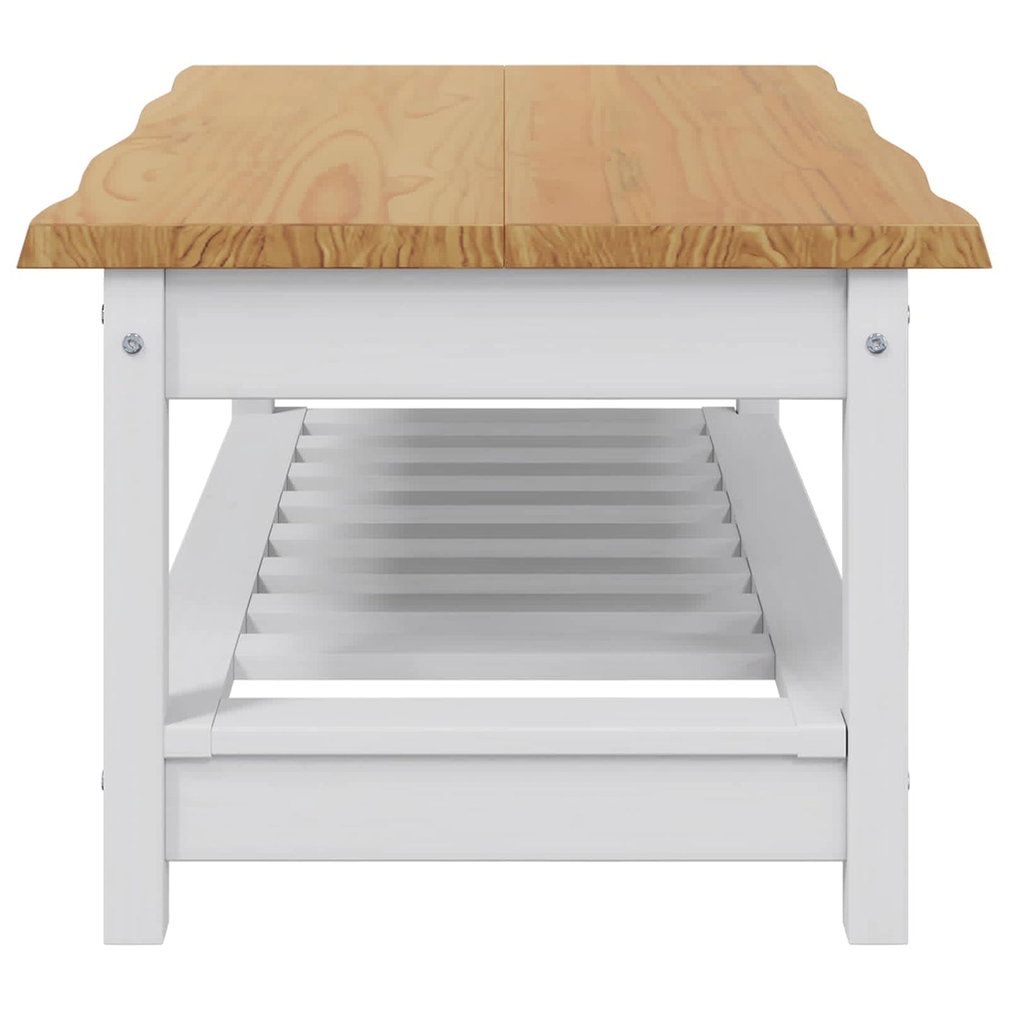 Coffee Table EKAI White 100 x 60 x 45.5 cm Solid Pine Wood