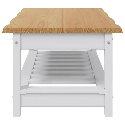 Coffee Table EKAI White 100 x 60 x 45.5 cm Solid Pine Wood