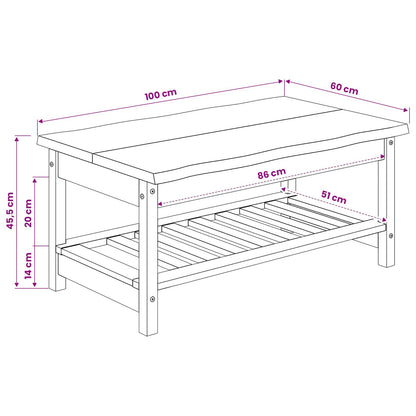 Coffee Table EKAI White 100 x 60 x 45.5 cm Solid Pine Wood