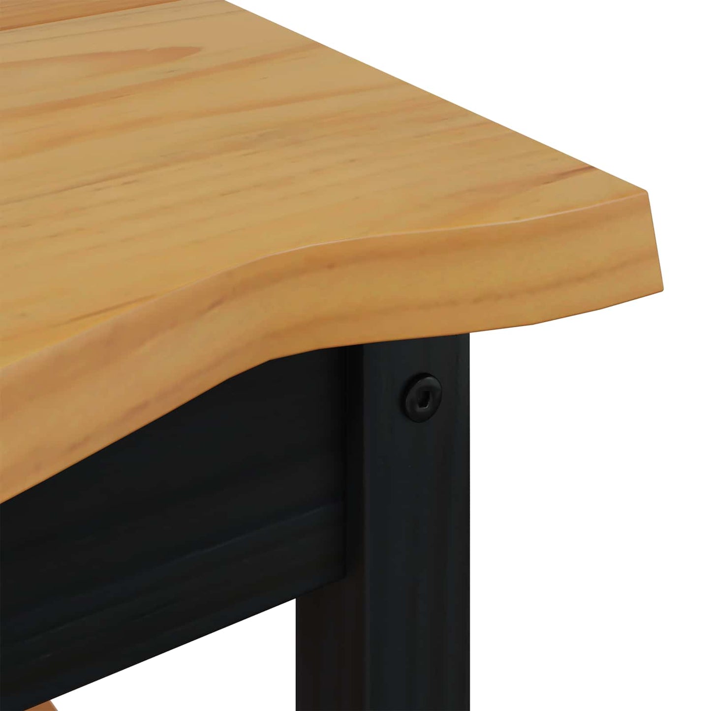 Side Table EKAI Black 50 x 50 x 45.5 cm Solid Pine Wood