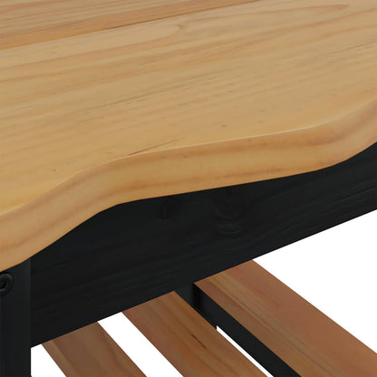 Side Table EKAI Black 50 x 50 x 45.5 cm Solid Pine Wood