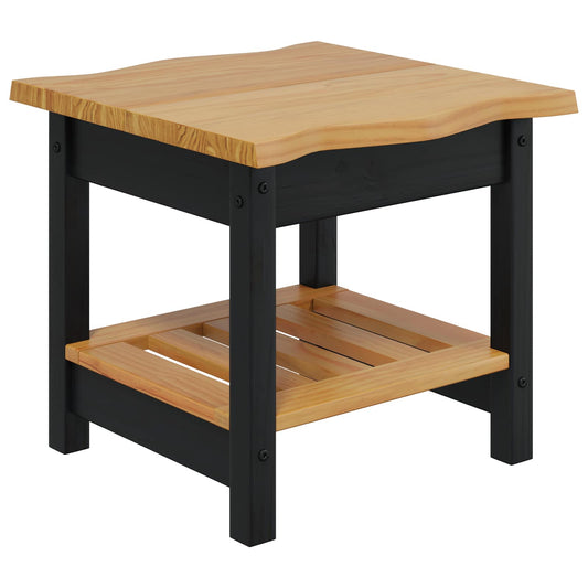 Side Table EKAI Black 50 x 50 x 45.5 cm Solid Pine Wood