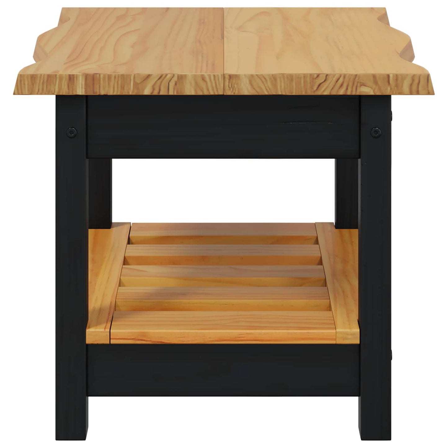 Side Table EKAI Black 50 x 50 x 45.5 cm Solid Pine Wood