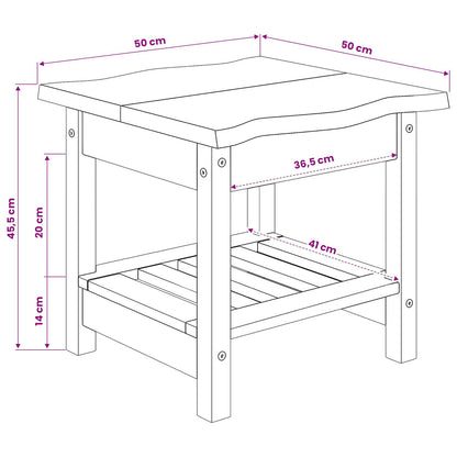 Side Table EKAI Black 50 x 50 x 45.5 cm Solid Pine Wood