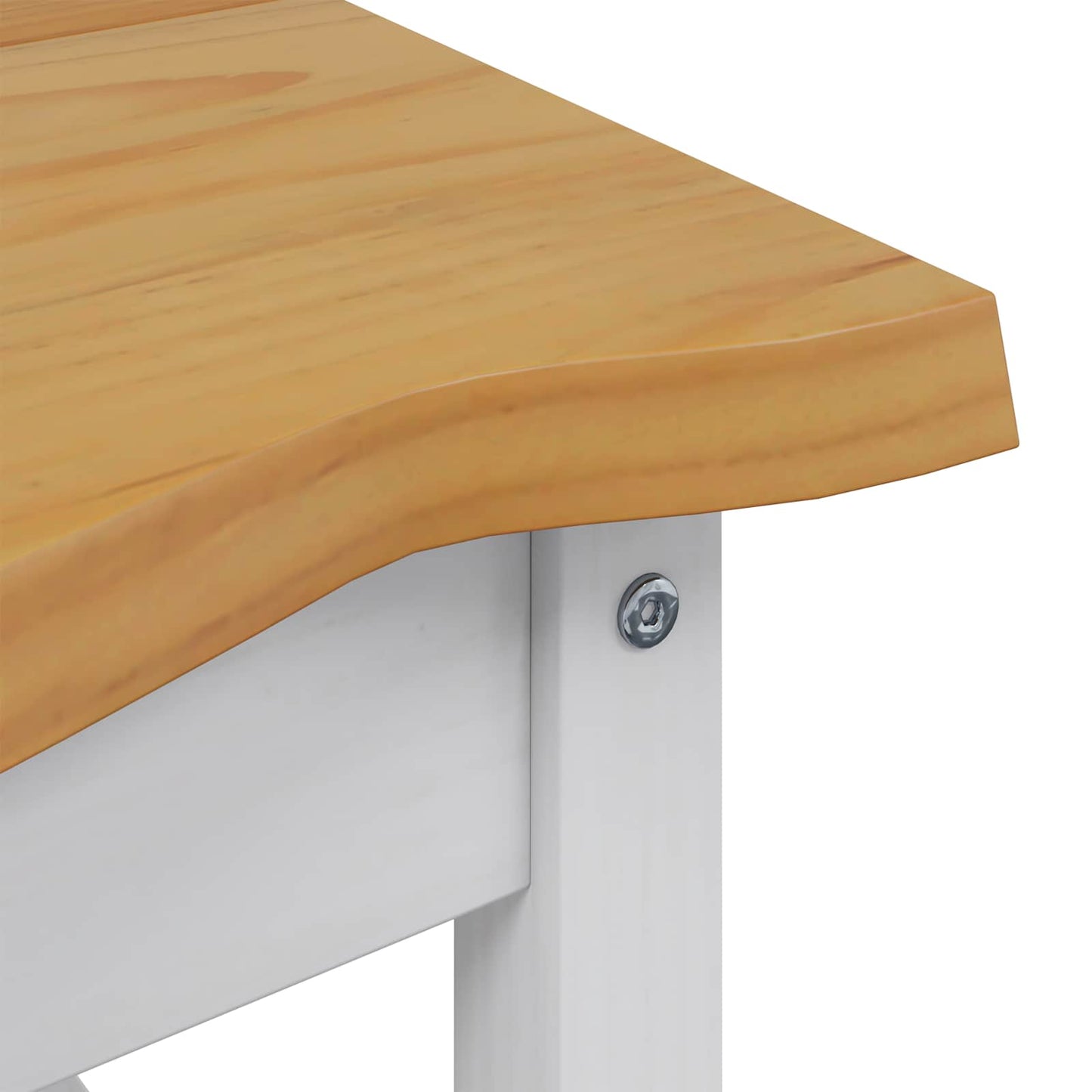 Side Table EKAI White 50 x 50 x 45.5 cm Solid Pine Wood