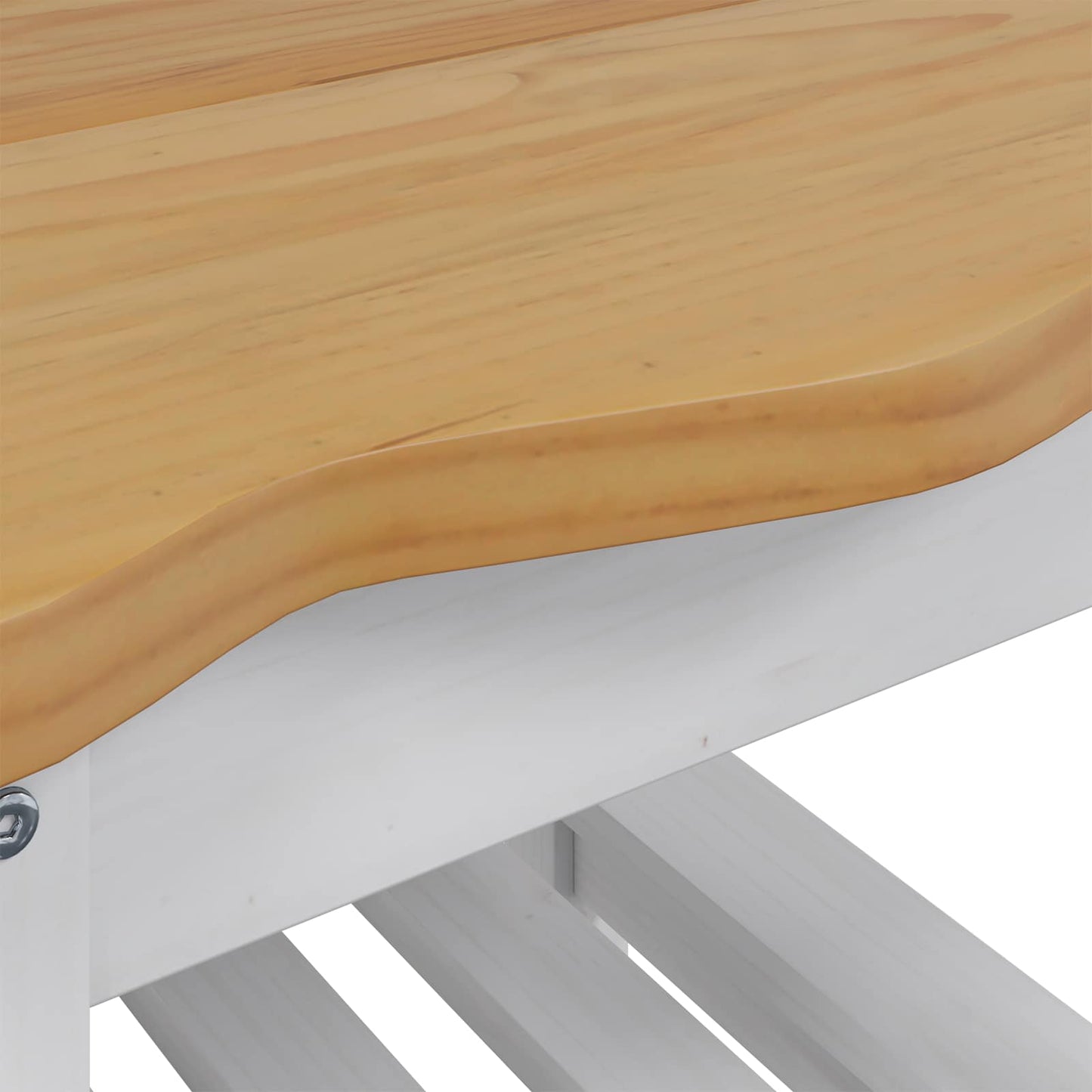 Side Table EKAI White 50 x 50 x 45.5 cm Solid Pine Wood
