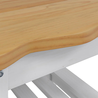 Side Table EKAI White 50 x 50 x 45.5 cm Solid Pine Wood