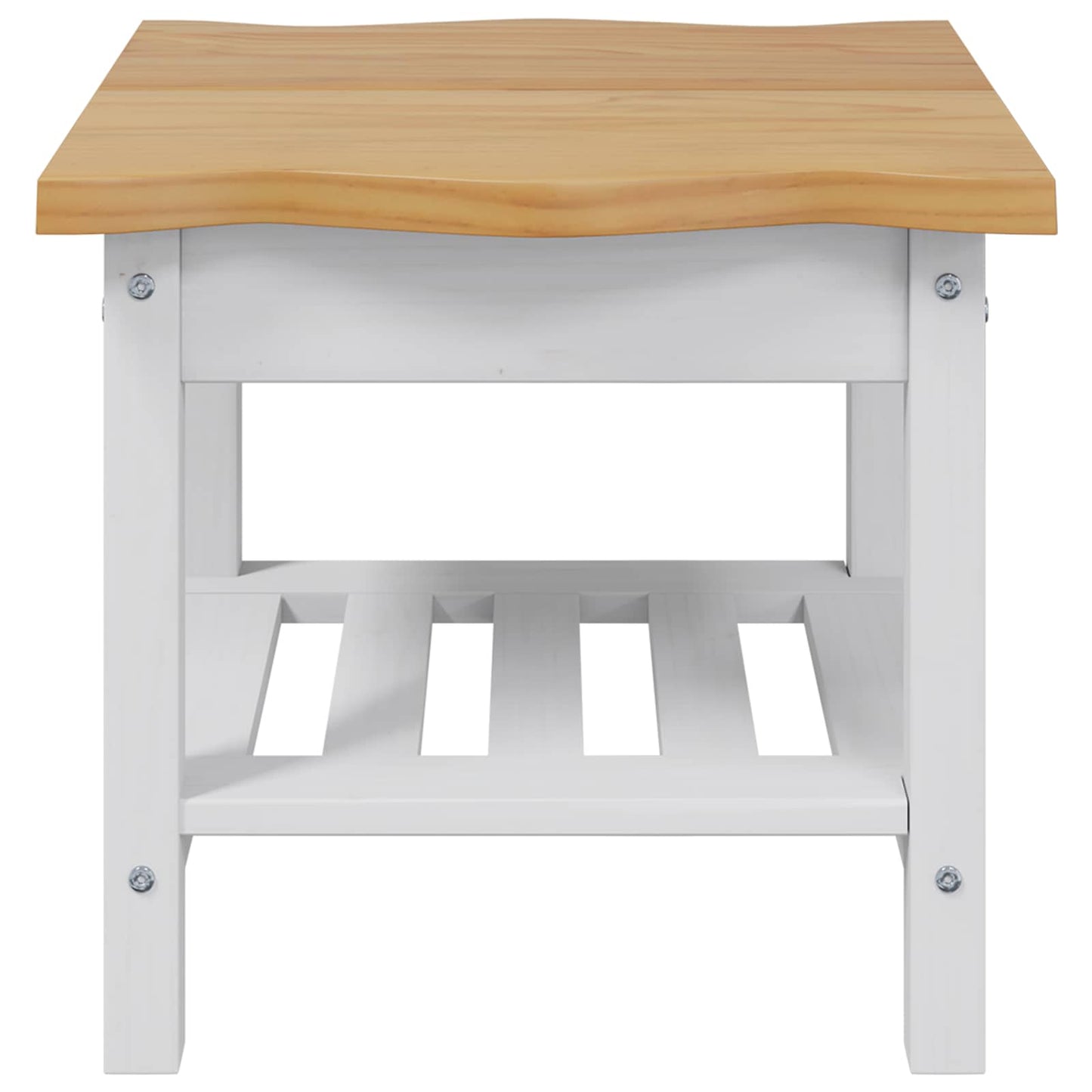 Side Table EKAI White 50 x 50 x 45.5 cm Solid Pine Wood