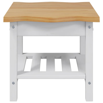 Side Table EKAI White 50 x 50 x 45.5 cm Solid Pine Wood