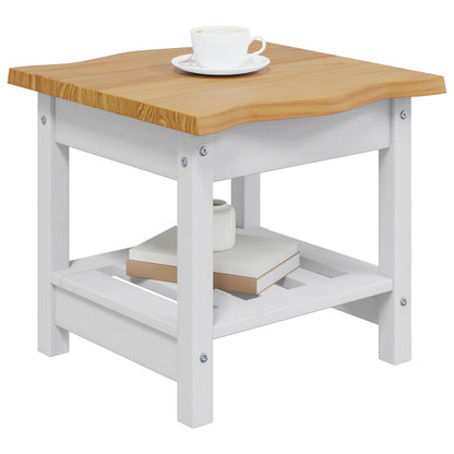 Side Table EKAI White 50 x 50 x 45.5 cm Solid Pine Wood