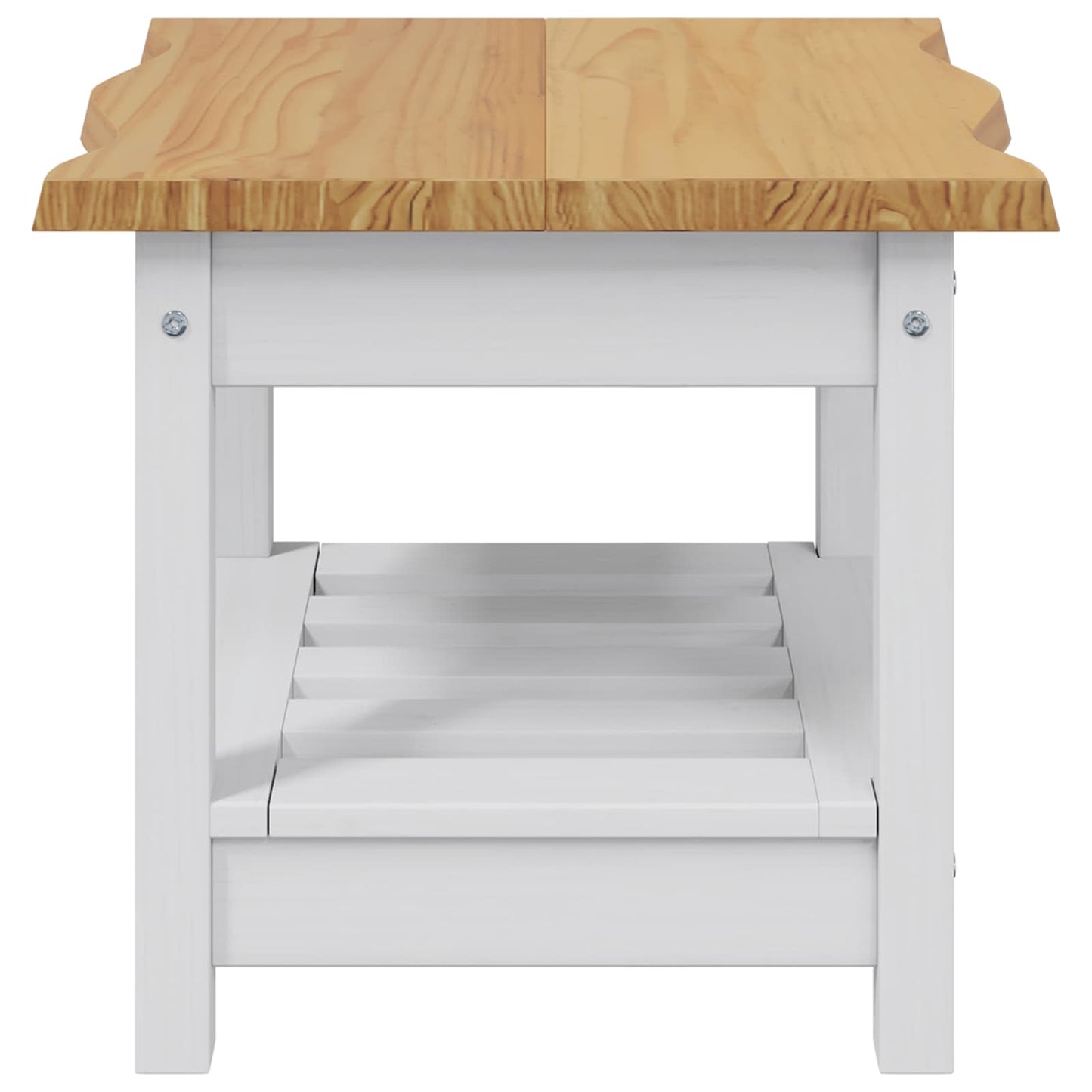 Side Table EKAI White 50 x 50 x 45.5 cm Solid Pine Wood