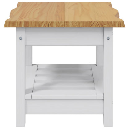 Side Table EKAI White 50 x 50 x 45.5 cm Solid Pine Wood