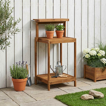 Outdoor Potting Bench 56.5 x 48.5 x 107 cm Solid Acacia Wood
