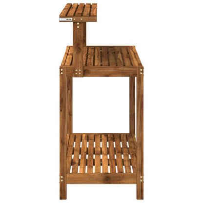 Outdoor Potting Bench 111.5 x 48.5 x 107 cm Solid Acacia Wood