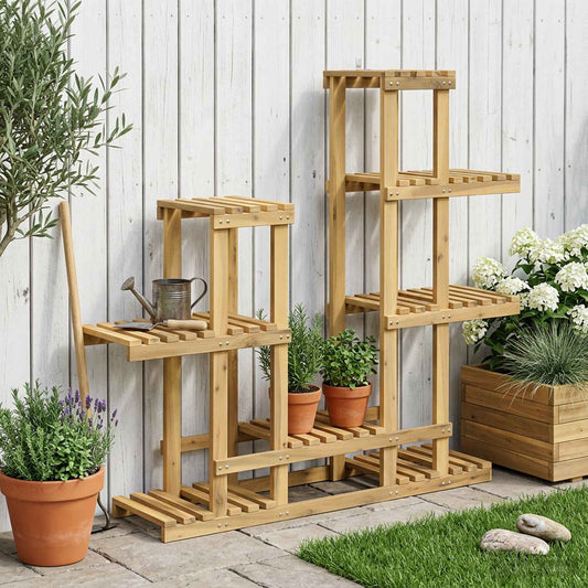 Plant Stand White 118 x 25 x 96.5 cm Solid Acacia Wood