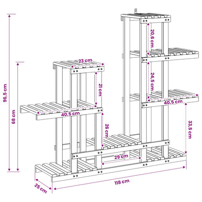 Plant Stand White 118 x 25 x 96.5 cm Solid Acacia Wood