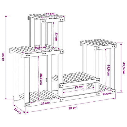 Plant Stand Natural 90 x 25 x 73 cm Solid Acacia Wood