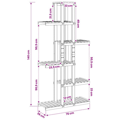 Plant Stand White 68 x 23.5 x 140 cm Solid Acacia Wood