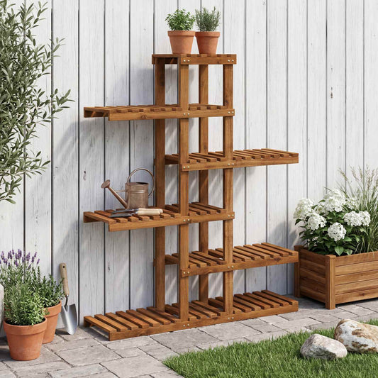 Plant Stand Natural 93 x 25 x 114.5 cm Solid Acacia Wood