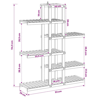 Plant Stand White 93 x 25 x 114.5 cm Solid Acacia Wood