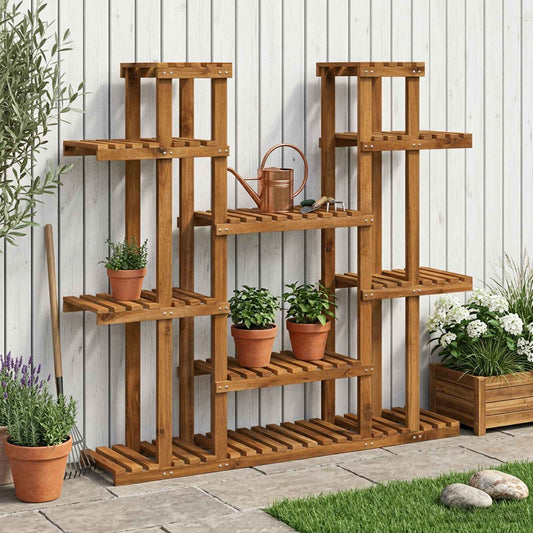 Plant Stand Natural 123 x 25 x 114.5 cm Solid Acacia Wood