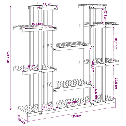 Plant Stand Natural 123 x 25 x 114.5 cm Solid Acacia Wood
