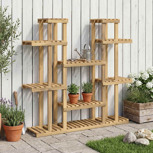 Plant Stand White 123 x 25 x 114.5 cm Solid Acacia Wood
