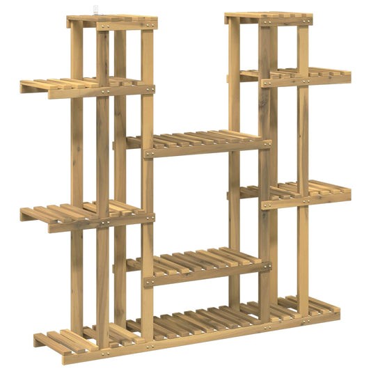 Plant Stand White 123 x 25 x 114.5 cm Solid Acacia Wood