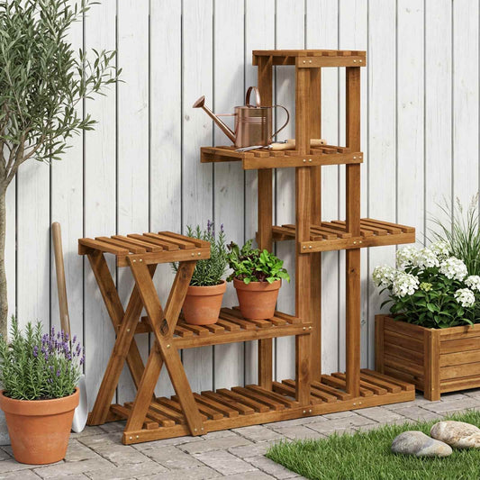 Plant Stand Natural 95 x 25 x 101.5 cm Solid Acacia Wood