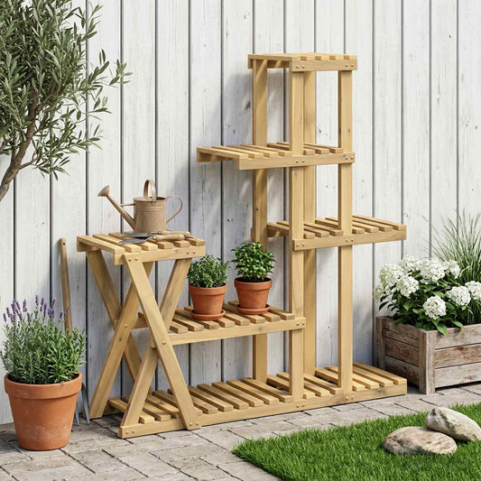 Plant Stand White 95 x 25 x 101.5 cm Solid Acacia Wood
