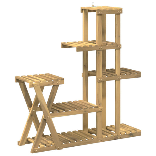 Plant Stand White 95 x 25 x 101.5 cm Solid Acacia Wood