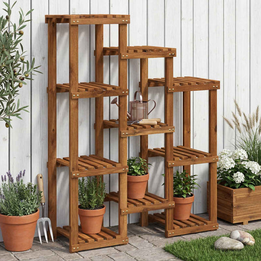 Plant Stand Natural 85 x 30 x 114.5 cm Solid Acacia Wood