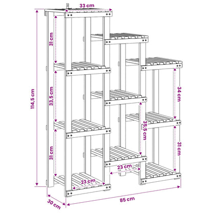 Plant Stand Natural 85 x 30 x 114.5 cm Solid Acacia Wood