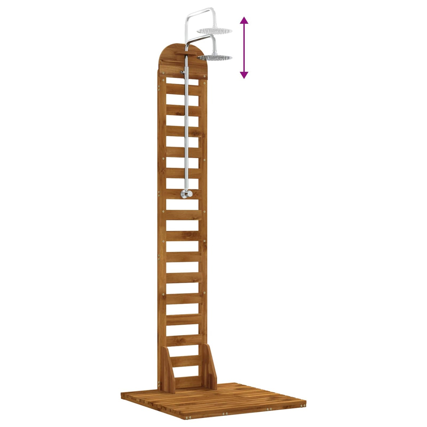 Outdoor Shower 225 cm Solid Acacia Wood and Stainless Steel