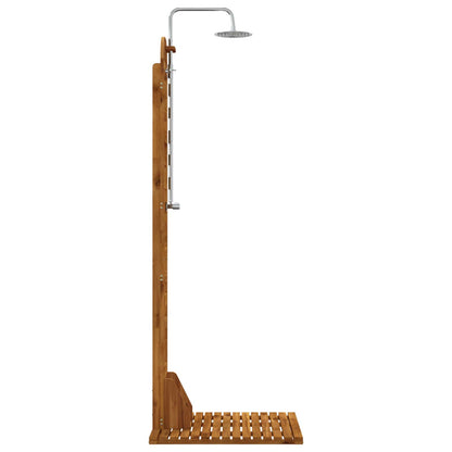 Outdoor Shower 225 cm Solid Acacia Wood and Stainless Steel