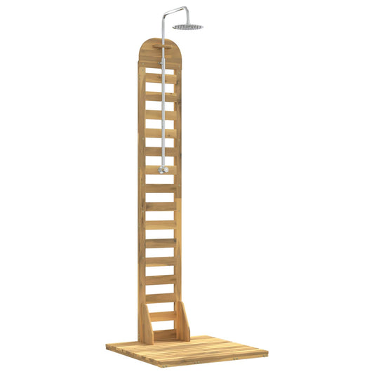 Outdoor Shower 225 cm Solid Acacia Wood and Stainless Steel