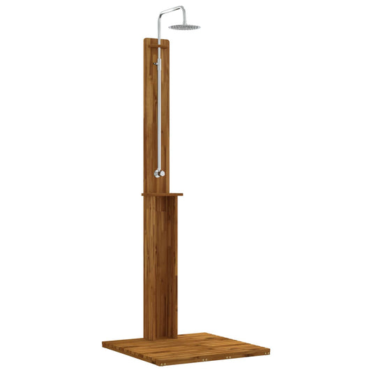 Outdoor Shower 217 cm Solid Acacia Wood and Stainless Steel