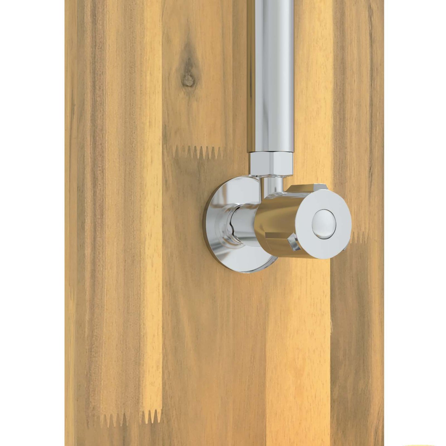 Outdoor Shower 217 cm Solid Acacia Wood and Stainless Steel
