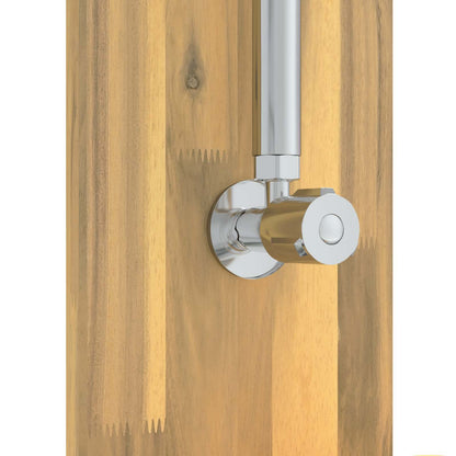 Outdoor Shower 217 cm Solid Acacia Wood and Stainless Steel