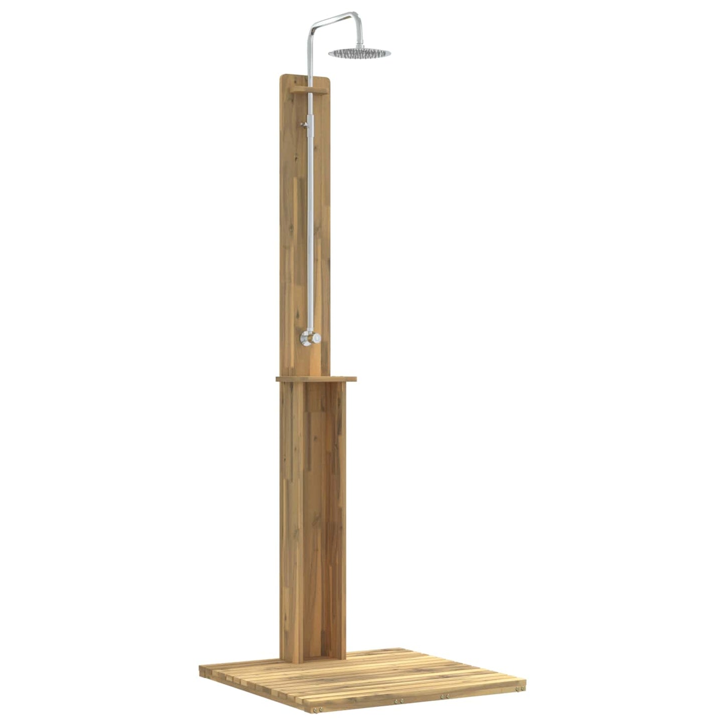 Outdoor Shower 217 cm Solid Acacia Wood and Stainless Steel