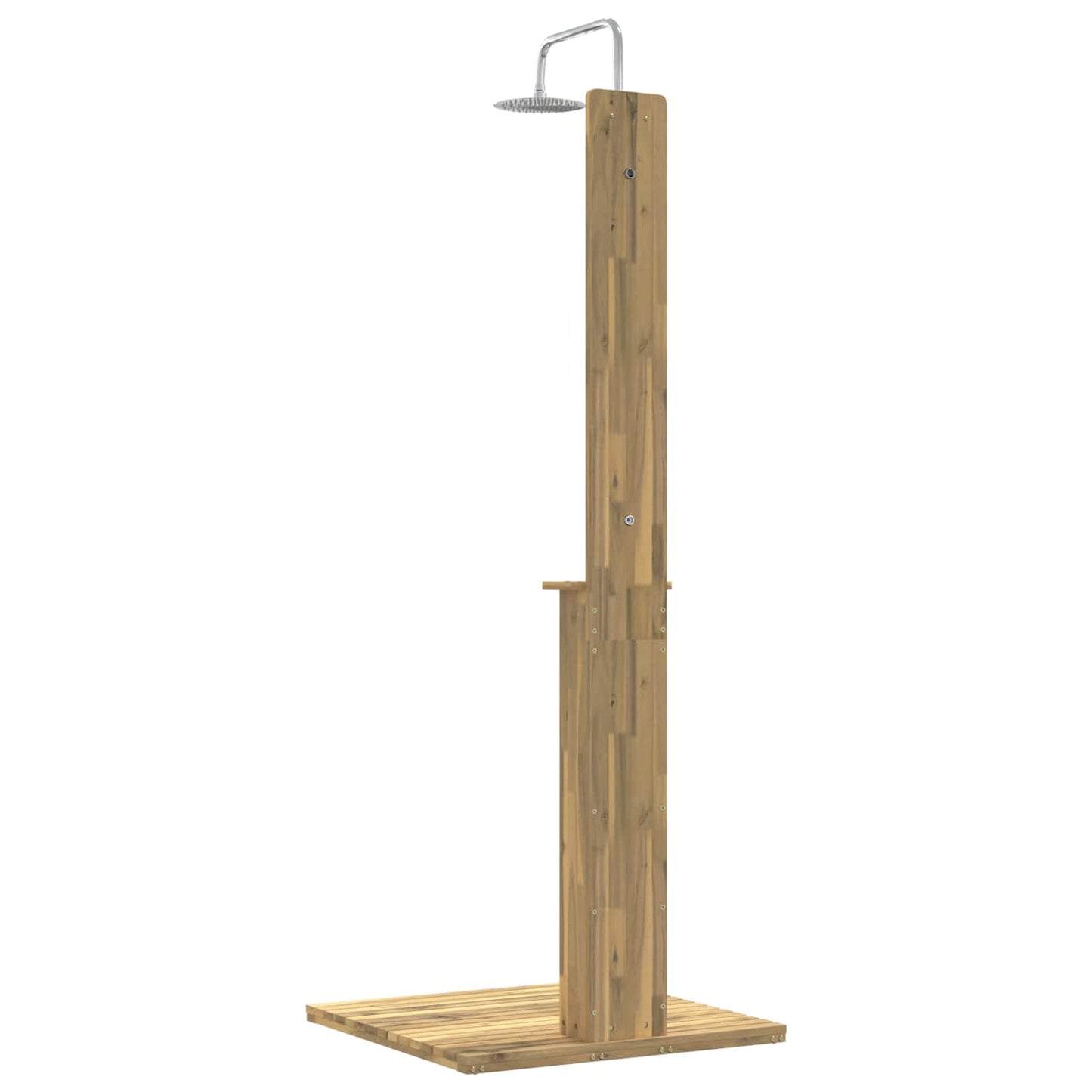 Outdoor Shower 217 cm Solid Acacia Wood and Stainless Steel