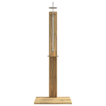 Outdoor Shower 217 cm Solid Acacia Wood and Stainless Steel