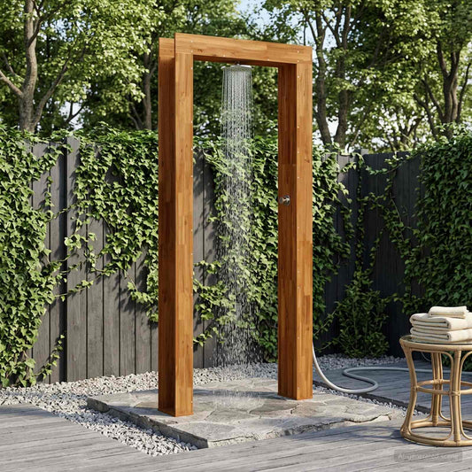 Outdoor Shower 226 cm Solid Acacia Wood and Stainless Steel