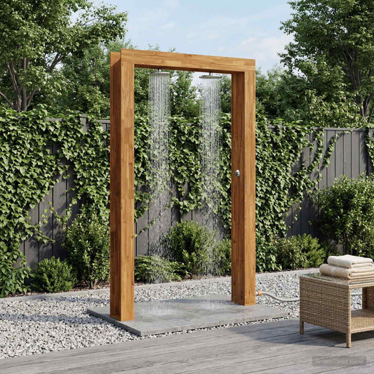 Outdoor Shower 226 cm Solid Acacia Wood and Stainless Steel