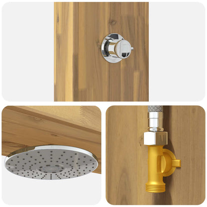 Outdoor Shower 226 cm Solid Acacia Wood and Stainless Steel